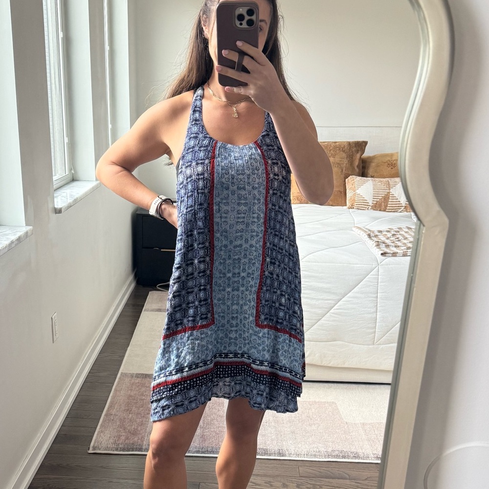 Patrons of Peace Navy and Red Mini Dress